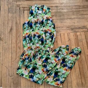 Silk Floral Sleeveless Jumpsuit